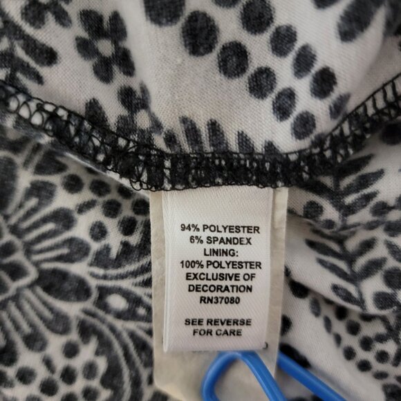 CATO Womens Tunic Top Lace Accented Bell Sleeves Size18/20W Black & White Y2K - Picture 12 of 13